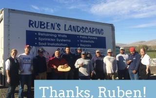 A thank-you shoutout to Ruben's Landscaping
